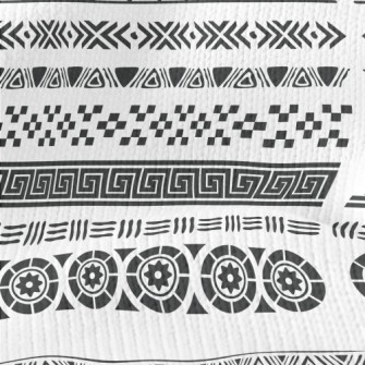 Black And White Geometric Ethn Stretch Jersey