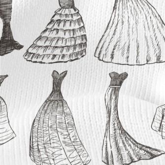 Hand Drawn Sketch Dress Stretch Jersey