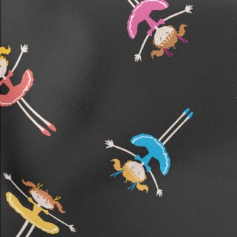 Lively Girl With Twin Ponytail Lightweight Cotton Poplin