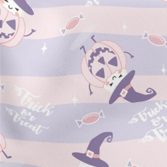 Trick Or Treat Pumpkin Ghost Lightweight Cotton Poplin