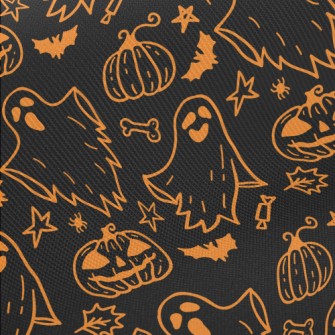 Halloween Ghost Pumpkin Midweight Cotton Poplin