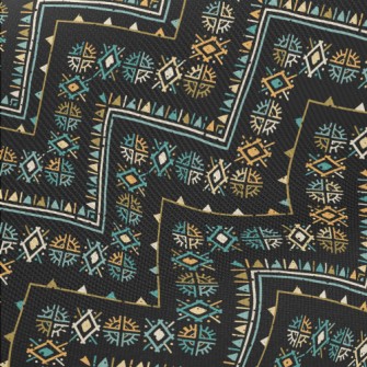 Geometric Patchwork Ethnic Midweight Cotton Poplin