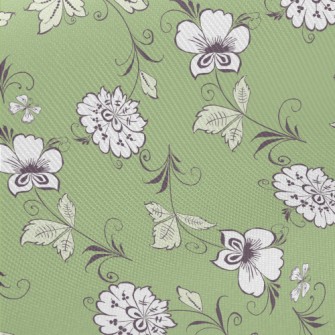 Pretty Flowers And Leaves Midweight Cotton Poplin