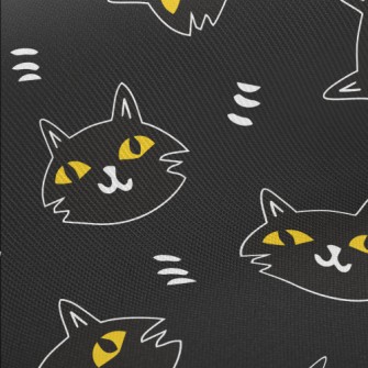 Black Cat With Bad Intentions Midweight Cotton Poplin