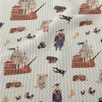 Pirate Treasure Map Birdseye Piqué