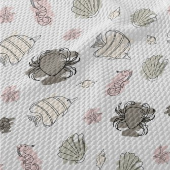 Doodle Sea Creatures Birdseye Piqué