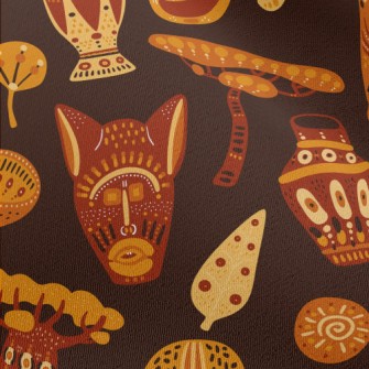 African Characteristic Masks Chiffon