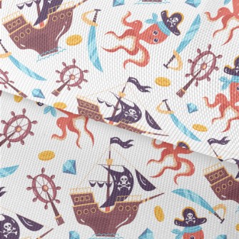 Captain Octopus Pirate Ship Waterproof Oxford