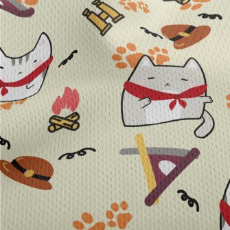 Kitten Scout Camping Athletic Mesh Flat Back