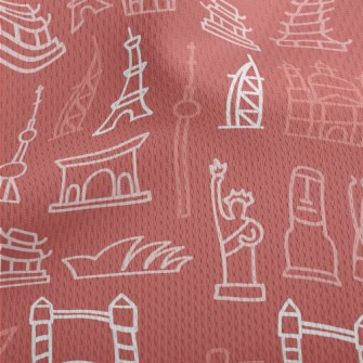 World Famous Buildings Athletic Mesh Flat Back