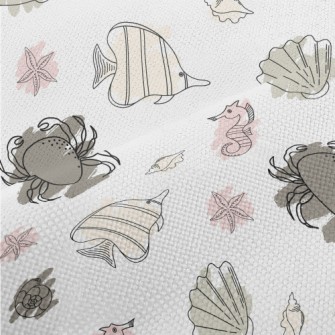 Doodle Sea Creatures Performance Linen