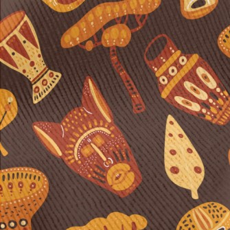 African Characteristic Masks Standard Corduroy
