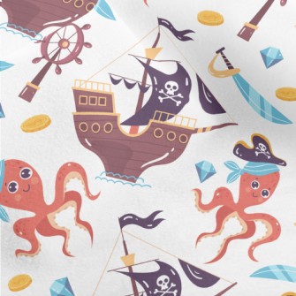 Captain Octopus Pirate Ship Micro Fleece