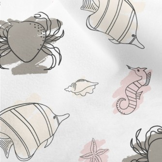 Doodle Sea Creatures Micro Fleece