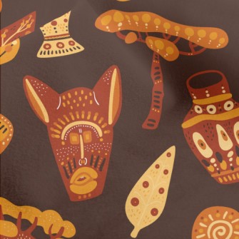 African Characteristic Masks Micro Fleece