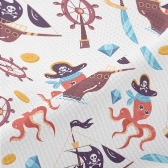 Captain Octopus Pirate Ship Piqué