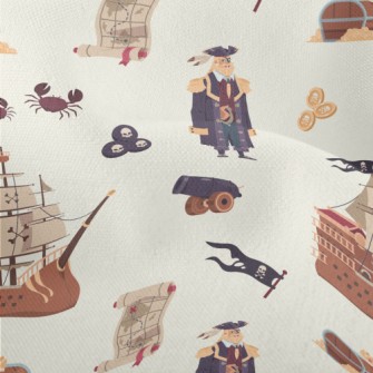 Pirate Treasure Map Lightweight Performance Linen