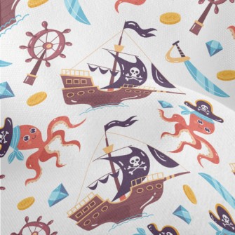 Captain Octopus Pirate Ship Lightweight Performance Linen