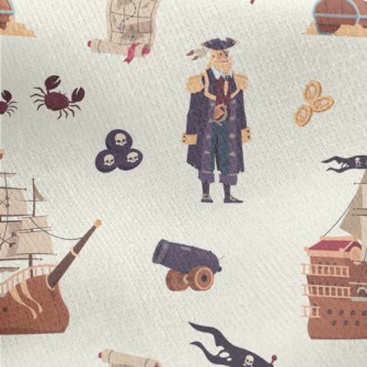 Pirate Treasure Map Jersey Backed Fleece