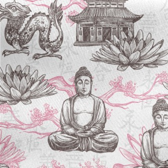 Kind Buddha Dragon Jersey Backed Fleece