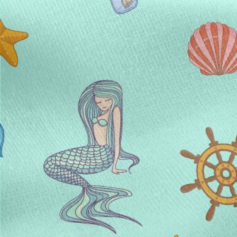 Mermaid Treasure Jersey Backed Fleece