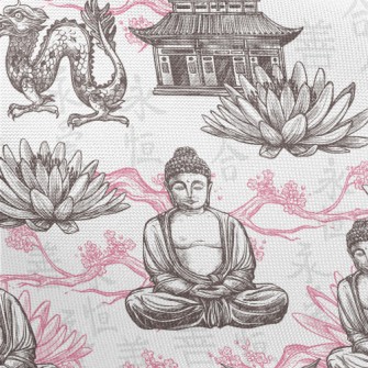 Kind Buddha Dragon Pongee