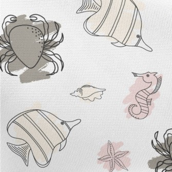Doodle Sea Creatures Pongee
