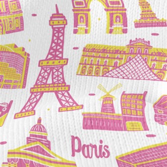 Famous Buildings In Paris Stretch Jersey