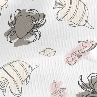 Doodle Sea Creatures Stretch Jersey