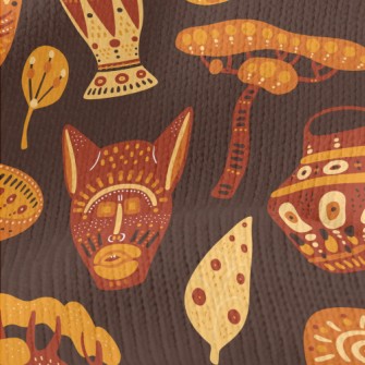 African Characteristic Masks Stretch Jersey