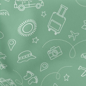 Travel Around The World Lightweight Cotton Poplin