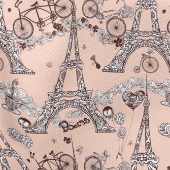 Romantic Eiffel Tower Lightweight Cotton Poplin