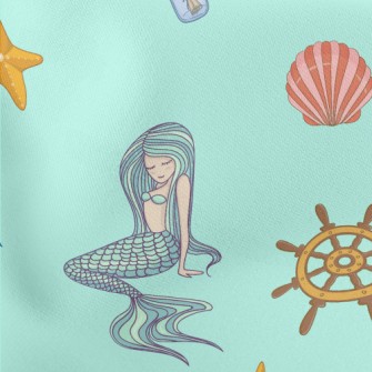 Mermaid Treasure Lightweight Cotton Poplin