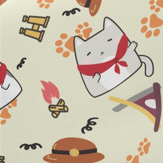 Kitten Scout Camping Midweight Cotton Poplin