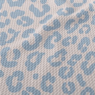 Gentle Blue Leopard Print Birdseye Piqué