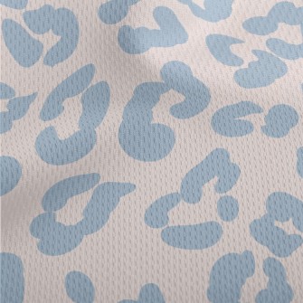 Gentle Blue Leopard Print Athletic Mesh Flat Back