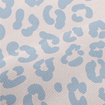Gentle Blue Leopard Print Performance Linen