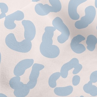 Gentle Blue Leopard Print Micro Fleece