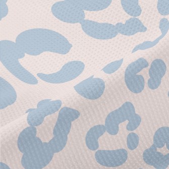 Gentle Blue Leopard Print Piqué