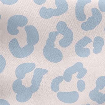 Gentle Blue Leopard Print Jersey Backed Fleece