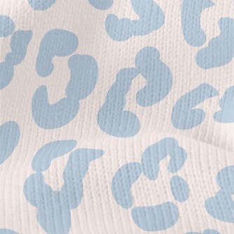 Gentle Blue Leopard Print Stretch Jersey
