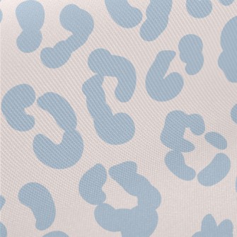 Gentle Blue Leopard Print Midweight Cotton Poplin