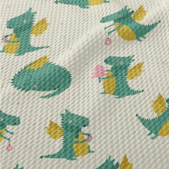 Fairy Tale Cute Dragon Birdseye Piqué