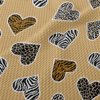 Heart Shape Animal Print Birdseye Piqué