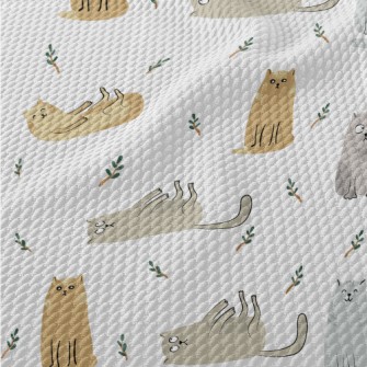 Cute Cat Birdseye Piqué