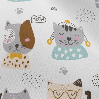 Modern Cute Cat Chiffon