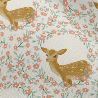 Hand Drawn Delicate Deer And F Chiffon