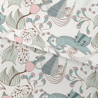 Hand Painted Textured Cat Flow Waterproof Oxford