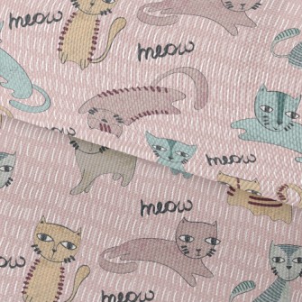 Hand Drawn Brush Cat Waterproof Oxford