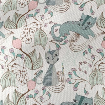 Hand Painted Textured Cat Flow Waterproof Canvas